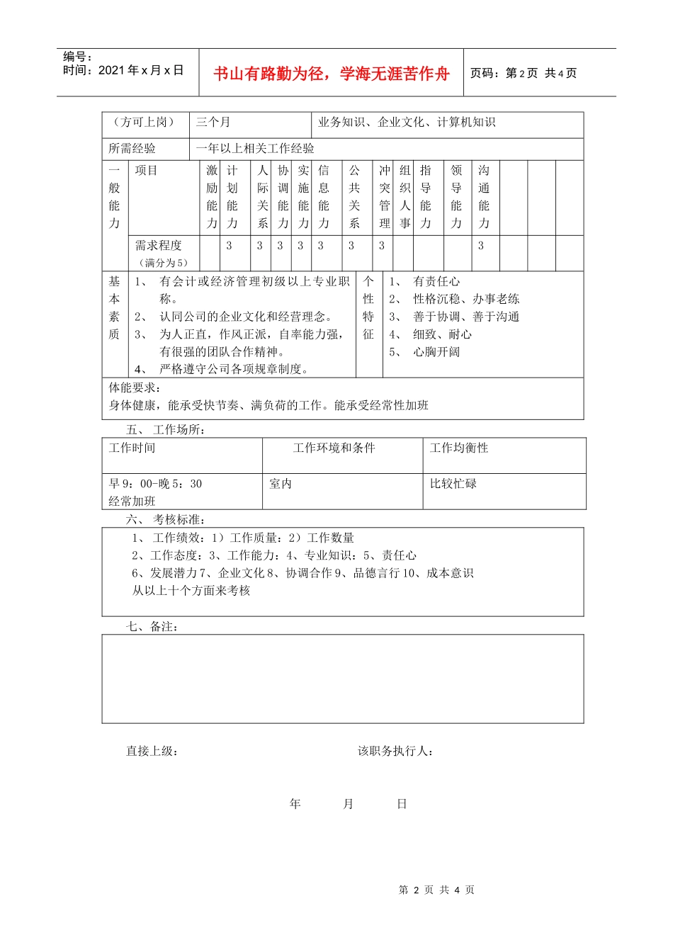信用管理员职务说明书_第2页