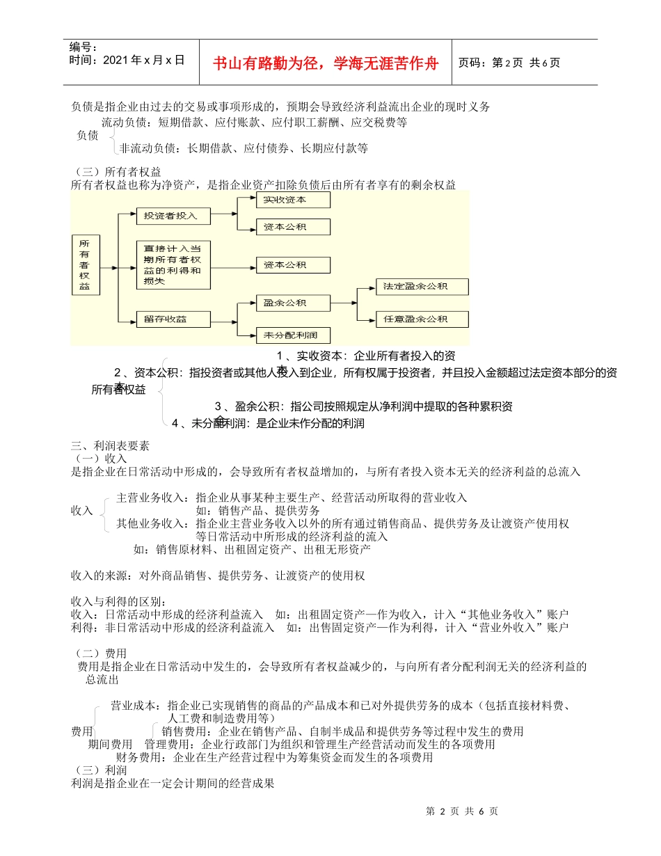 会计要素与会计科目综述(doc 6页)_第2页