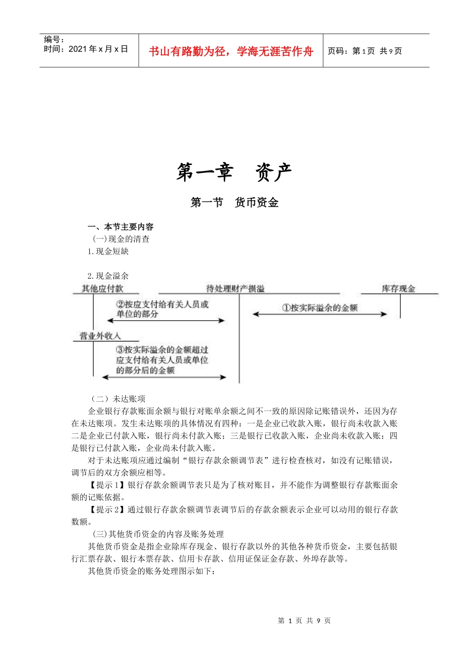 货币资金与应收及预付款项(doc 9页)_第1页