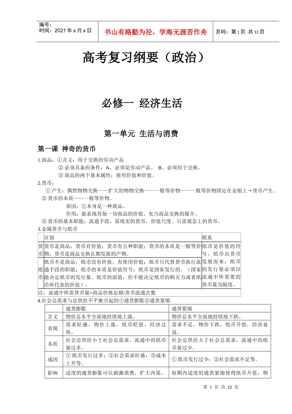 必修一 经济生活_第1页