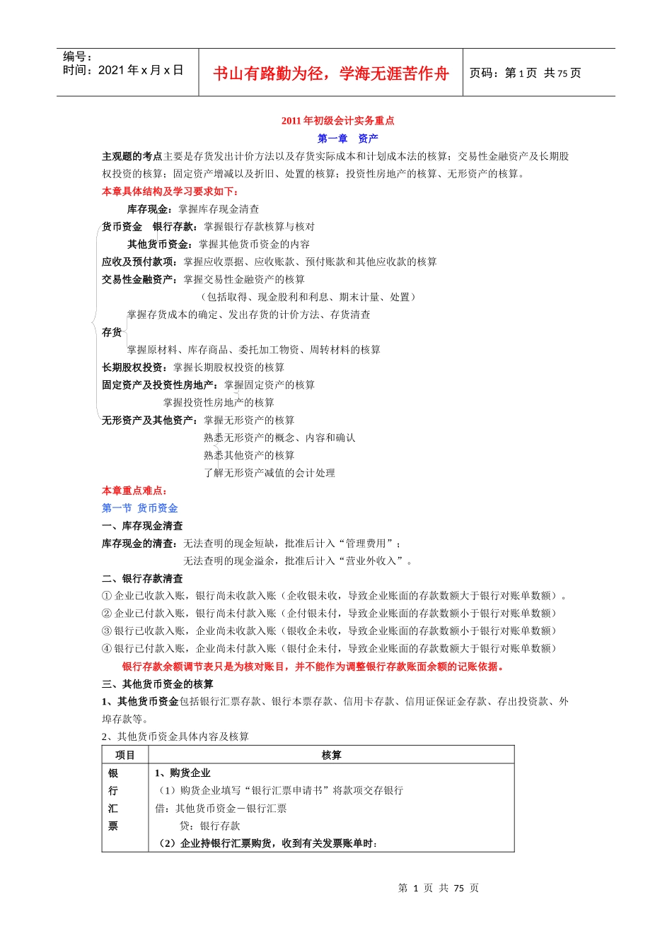 初级会计实务_重点_第1页