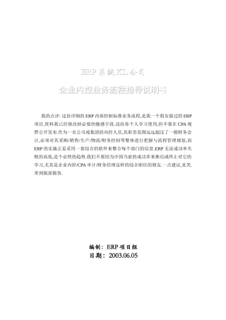 某集团内控及业务流程详细案例