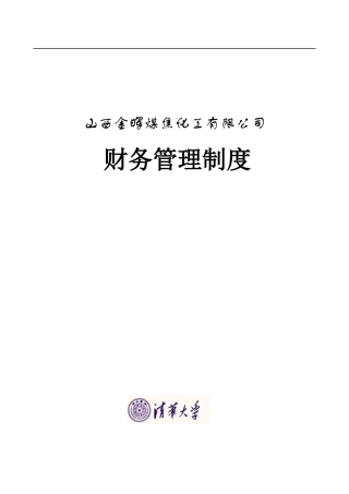 山西金晖煤焦化工—金晖公司财务制度