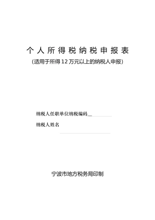 个人所得税纳税申报表