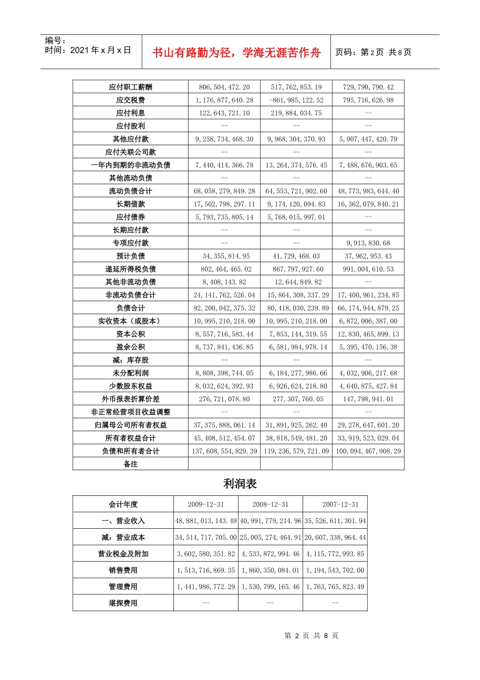 某地产财务报表_第2页