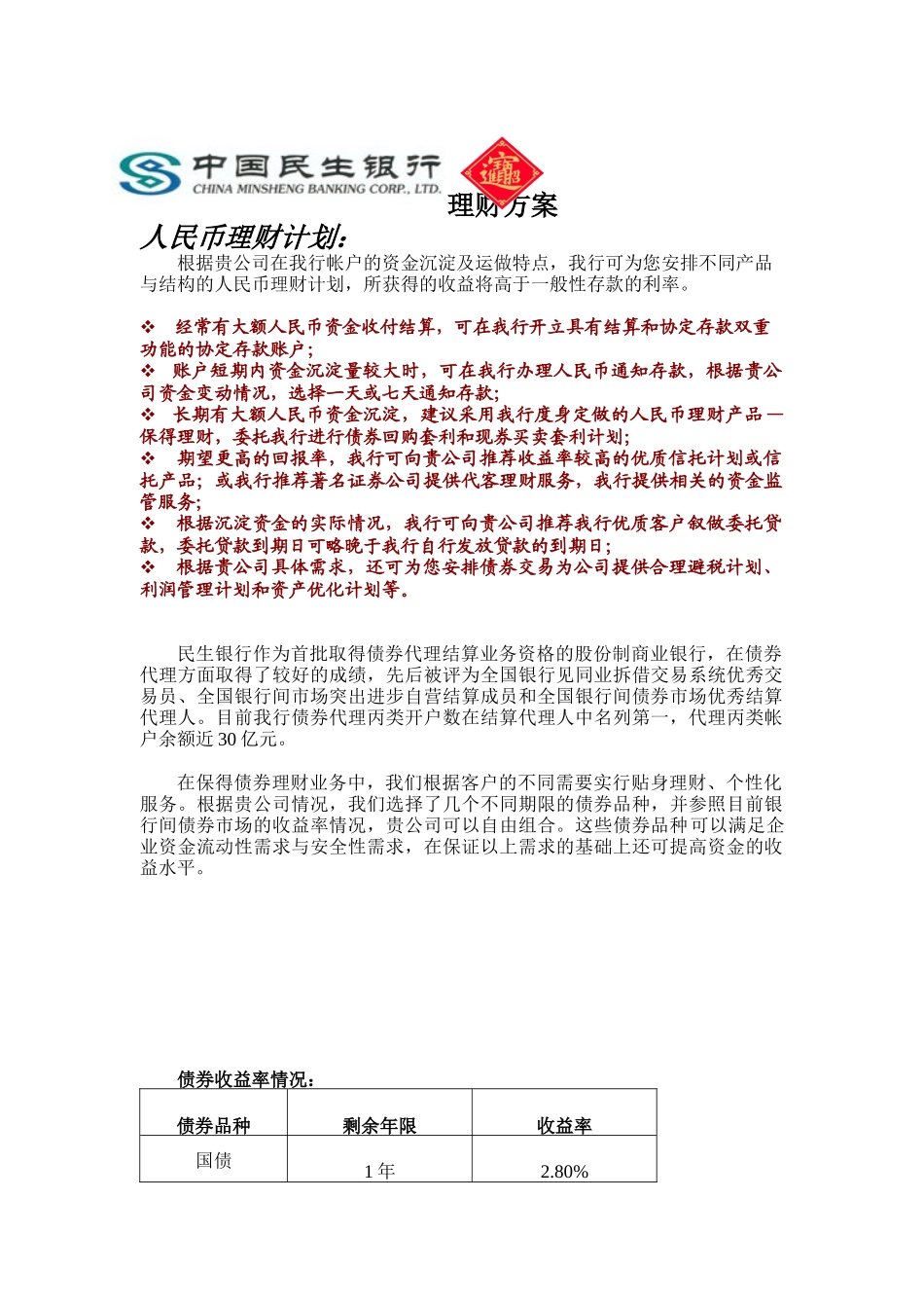 民生银行投资理财方案_第1页