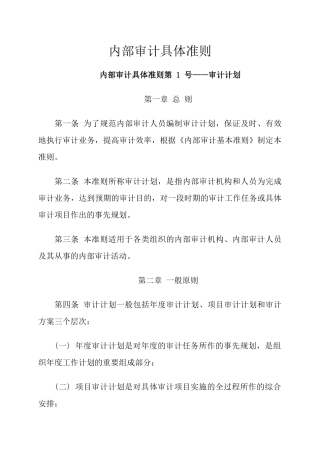 财务下载内部审计具体准则（DOC 64）