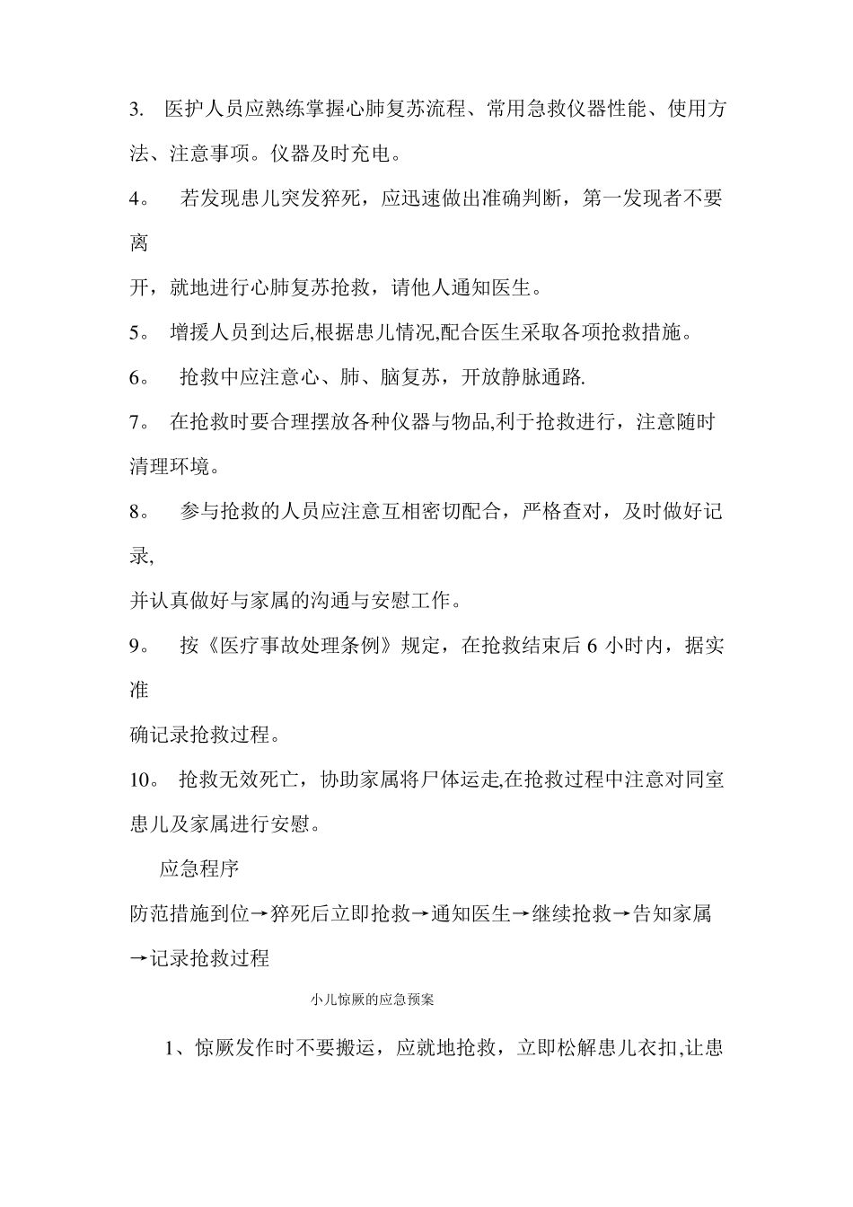 患儿发生呛奶等窒息时的应急预案_第3页