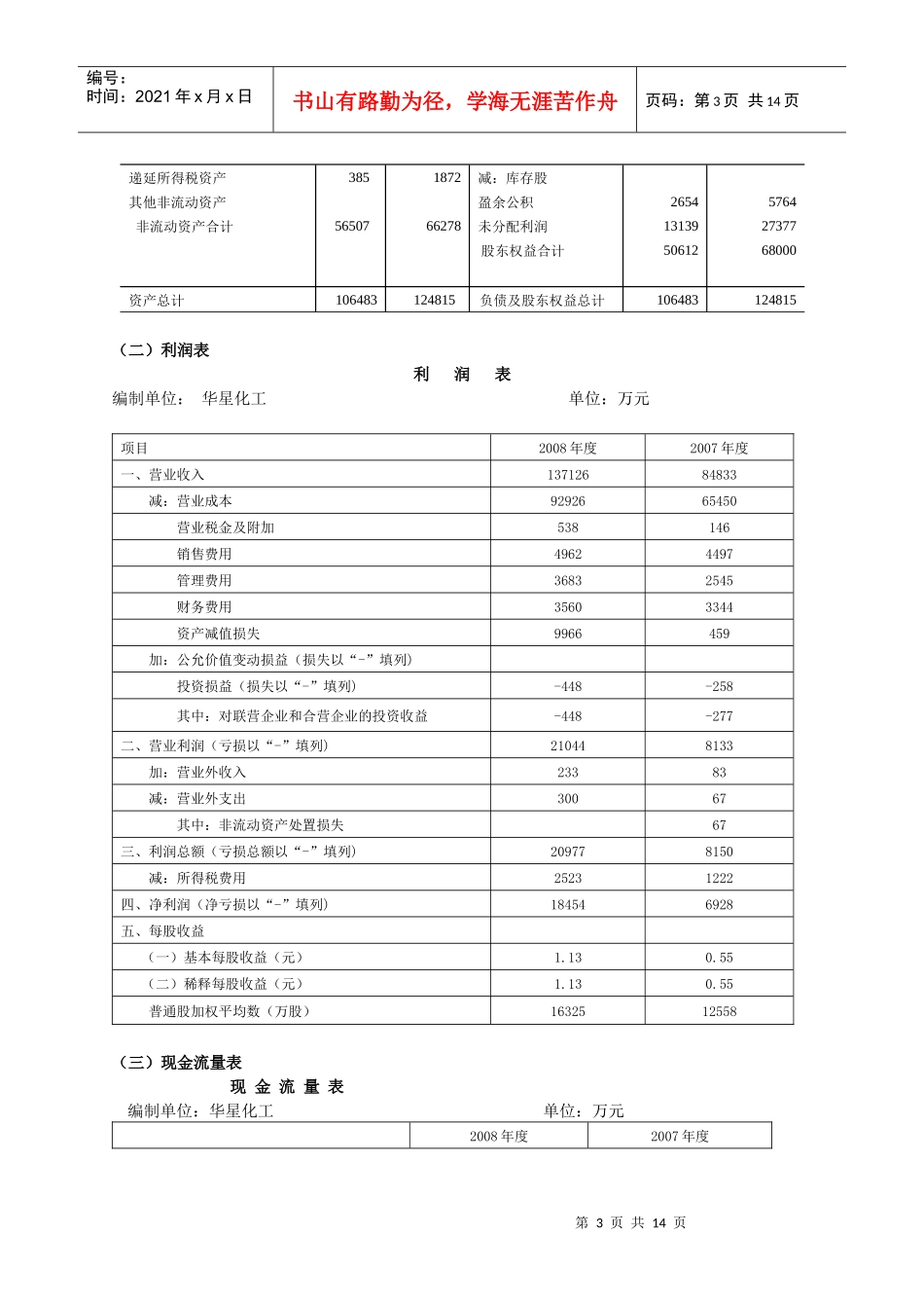 财务分析实验报告书文成稿_第3页