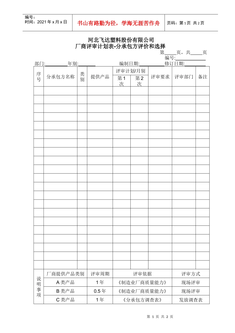 0601-06厂商评审计划表_第1页