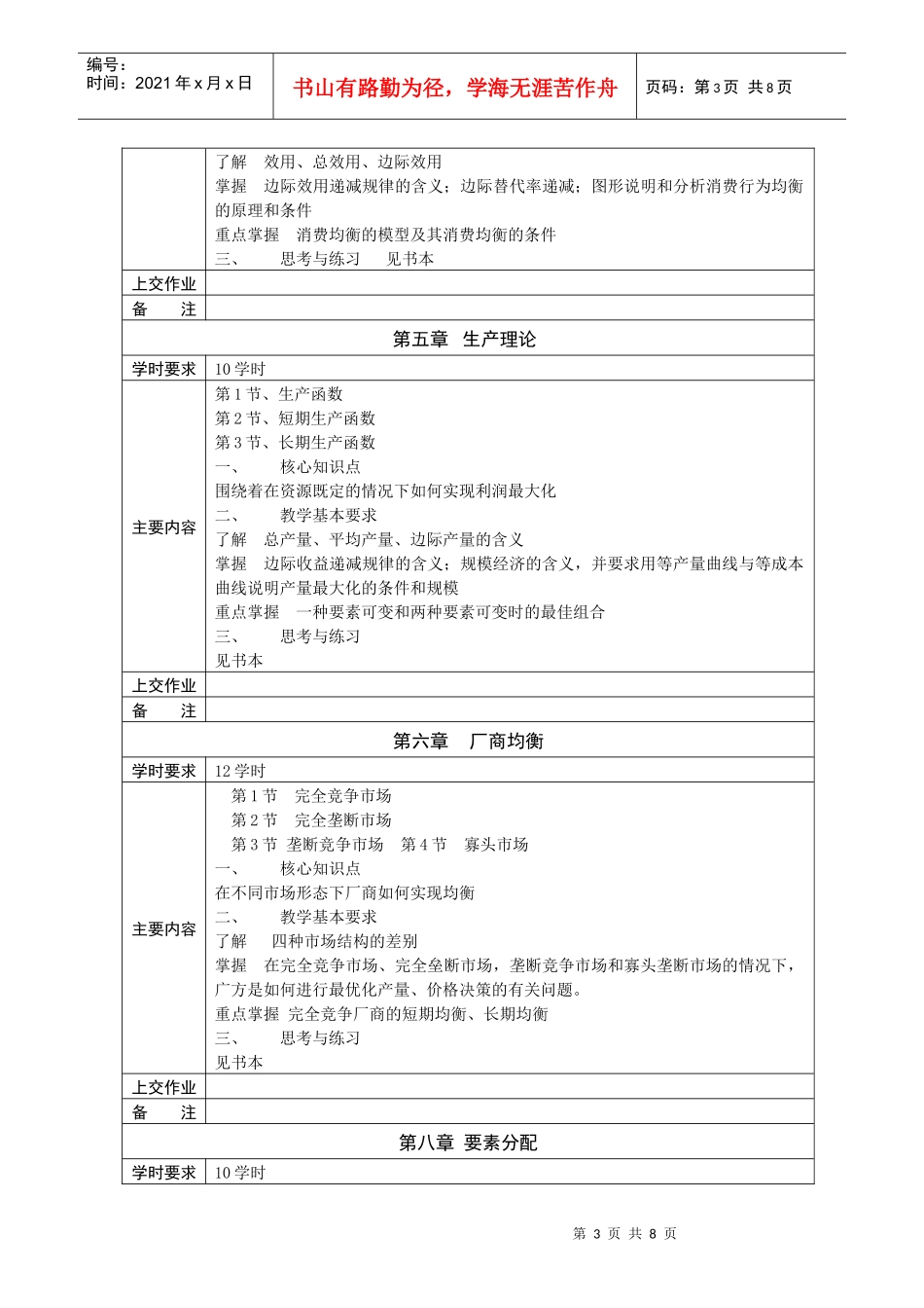 经济学课程教学(自学)基本要求_第3页