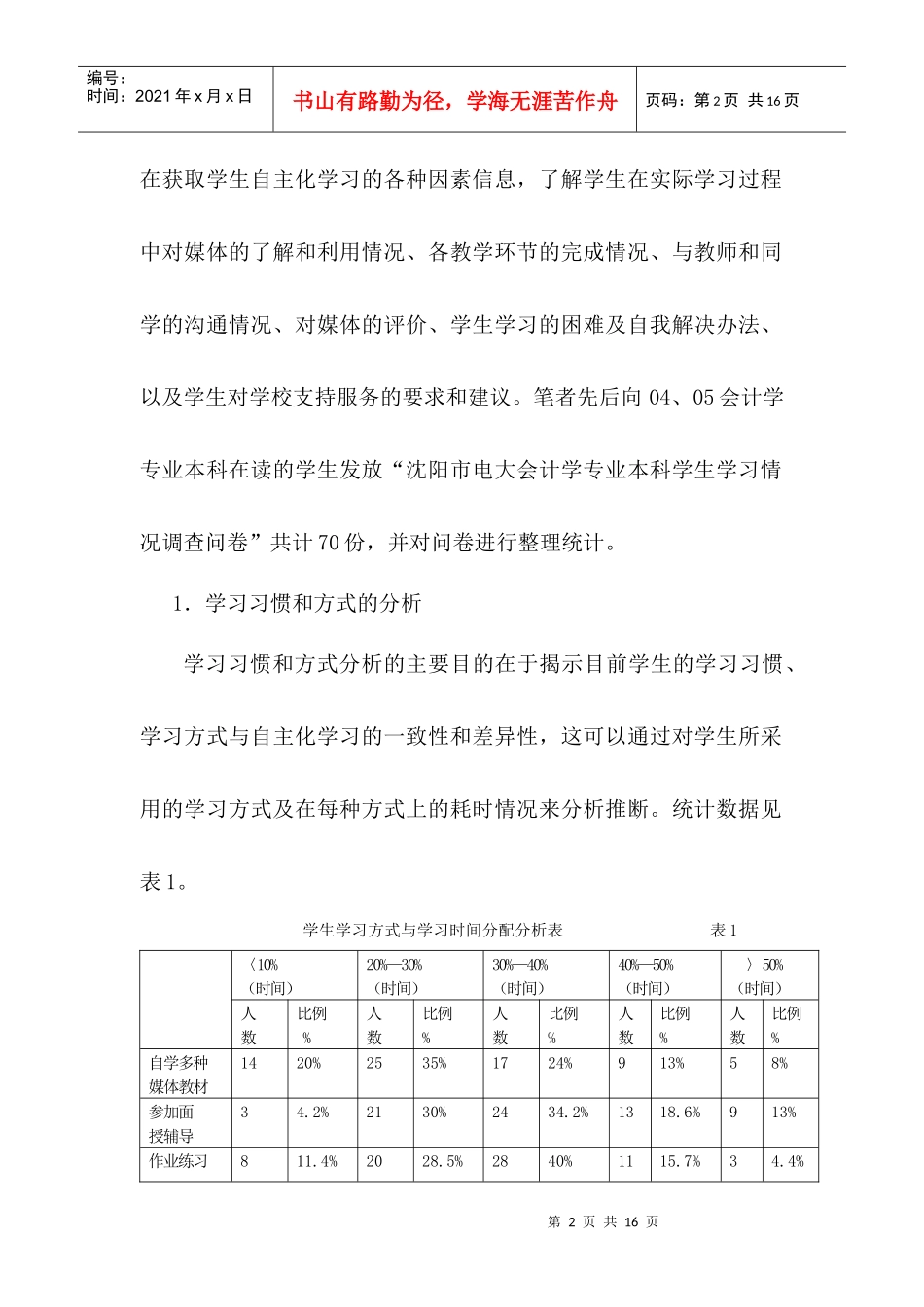 开放教育试点会计学专业学生学习情况调查分析_第2页