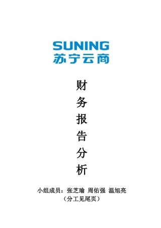 苏宁云商财务报告分析