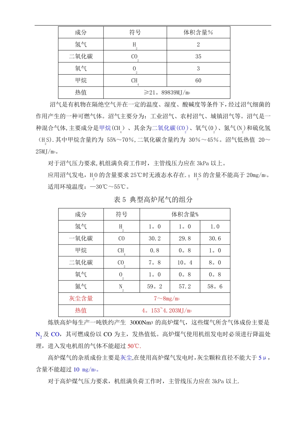 附录1几种常见可燃气体的组分热值一览表_第3页