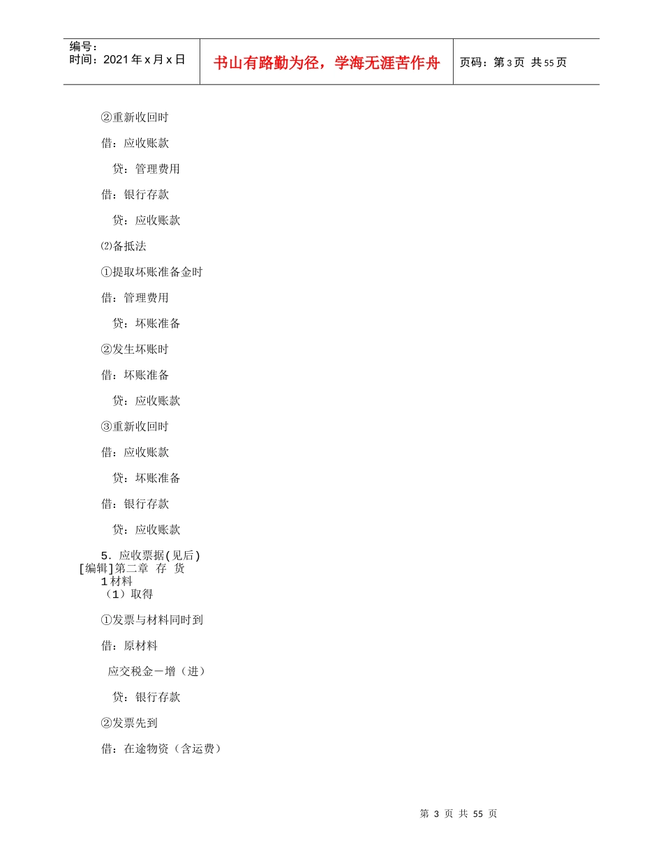 常用会计分录培训资料_第3页