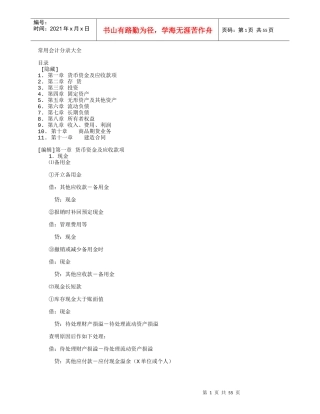 常用会计分录培训资料