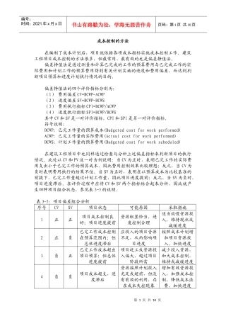 成本控制的方法(内部资料)
