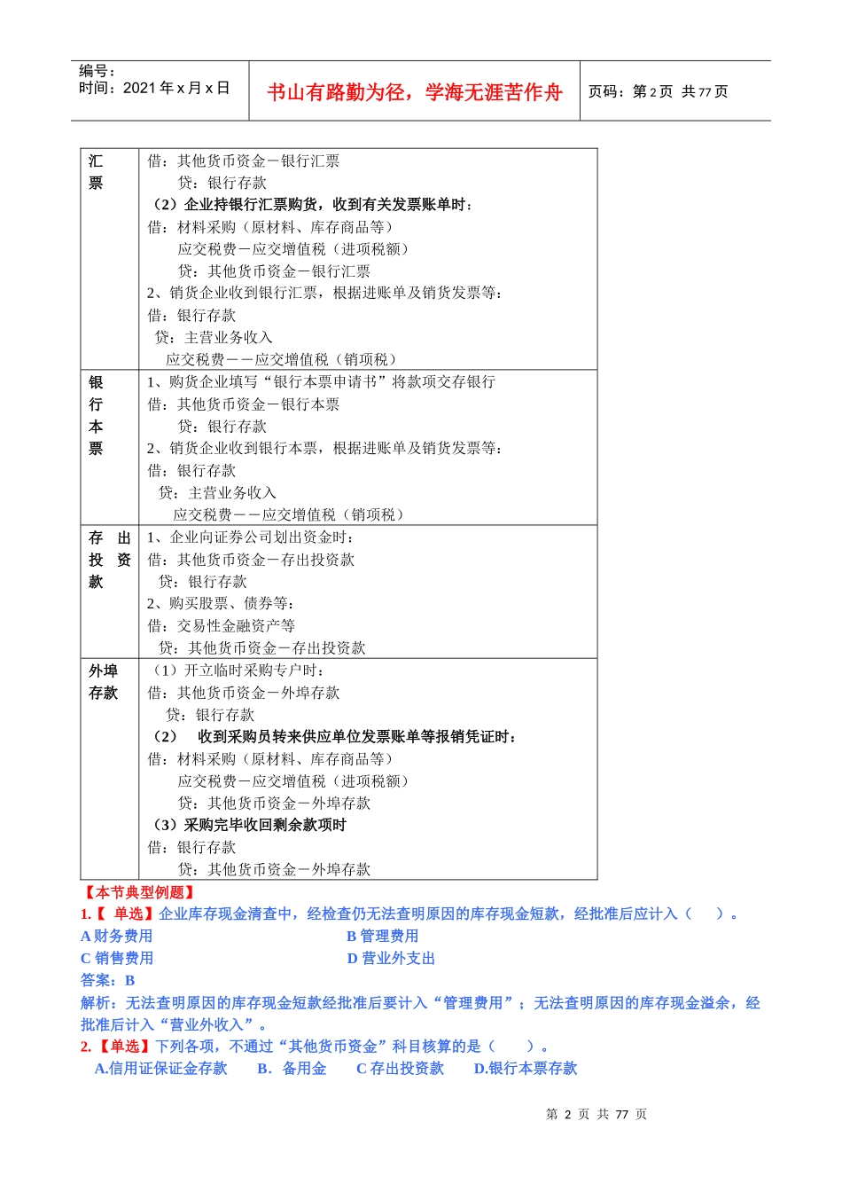 初级财务会计与财务知识分析实务重点_第2页