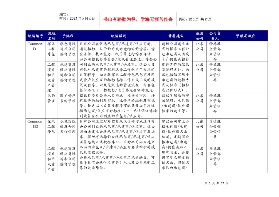 内部控制缺陷及修补建议汇总_第2页