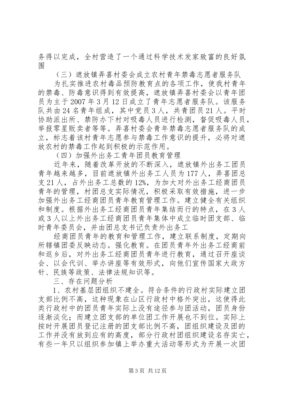 共青团遮放镇弄喜团总支工作汇报_第3页