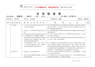 管理层内审检查表
