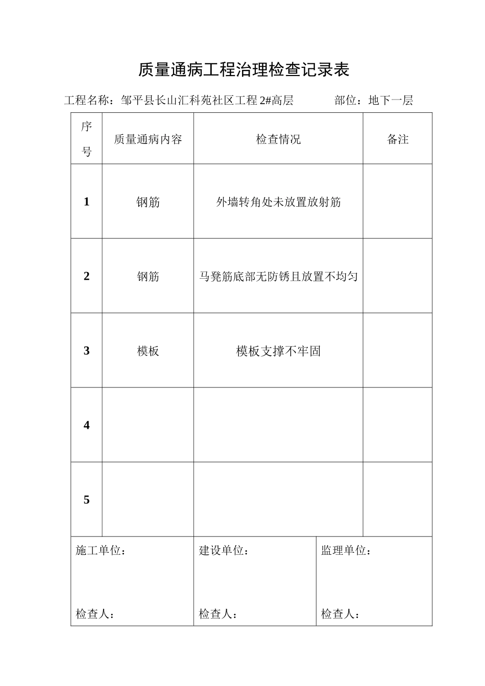 质量通病平行检查表2#_第1页
