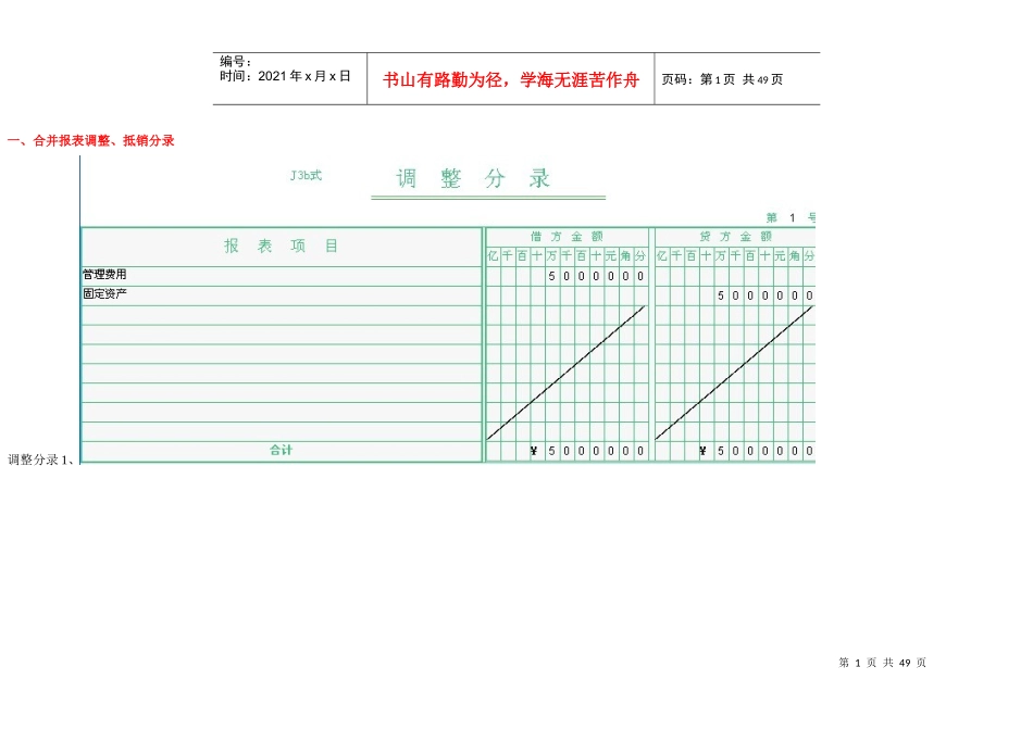 XXXX年电大会计模拟核算答案1合并报表_第1页