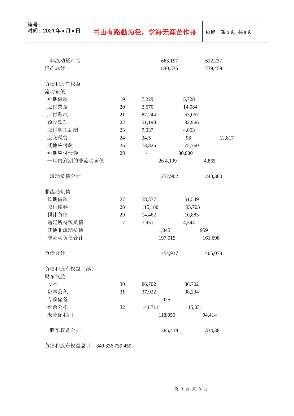 中石化XXXX财务报表_第3页