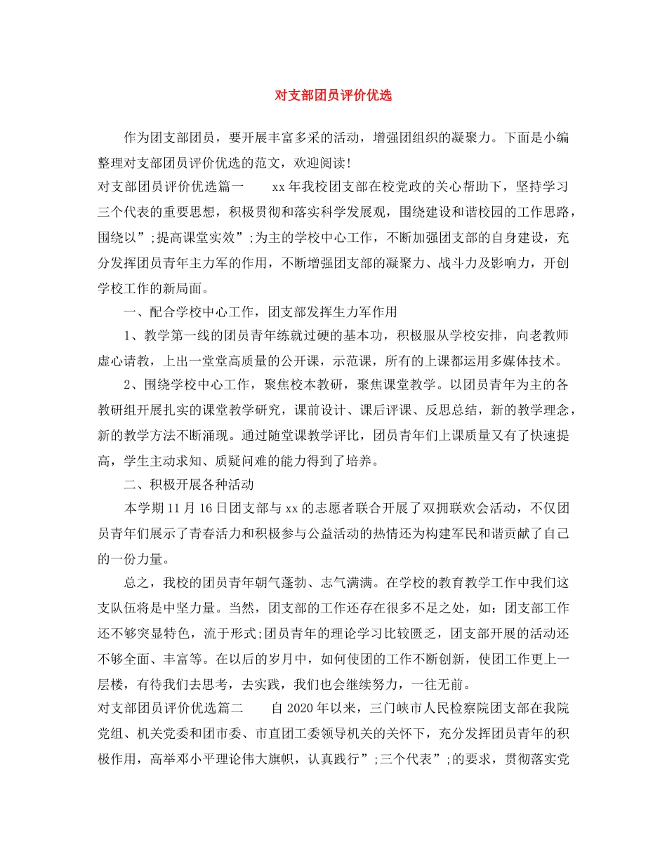 对支部团员评价优选 _第1页