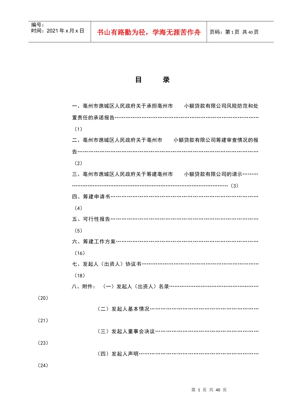 小额贷款公司筹建文本_第1页