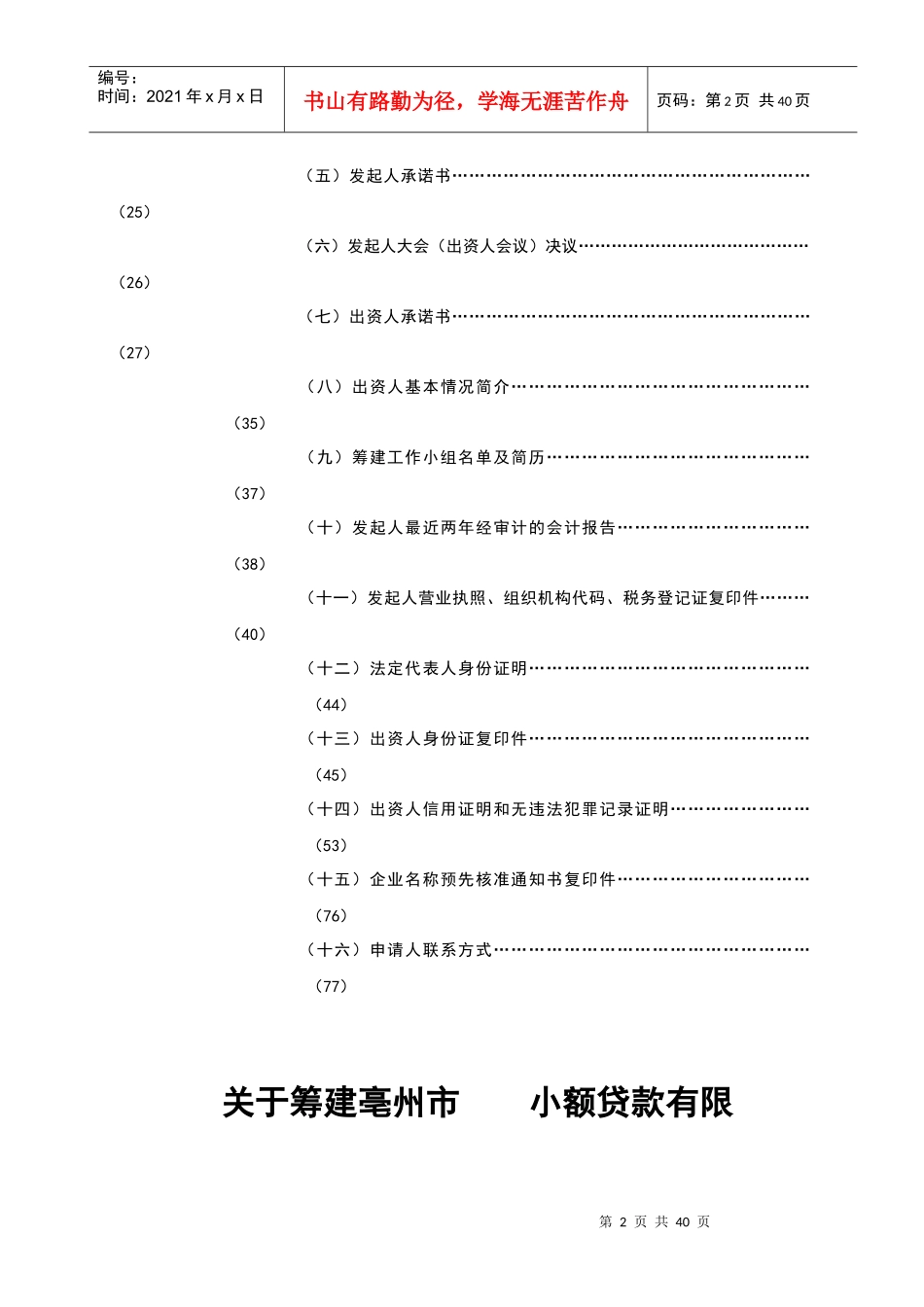 小额贷款公司筹建文本_第2页