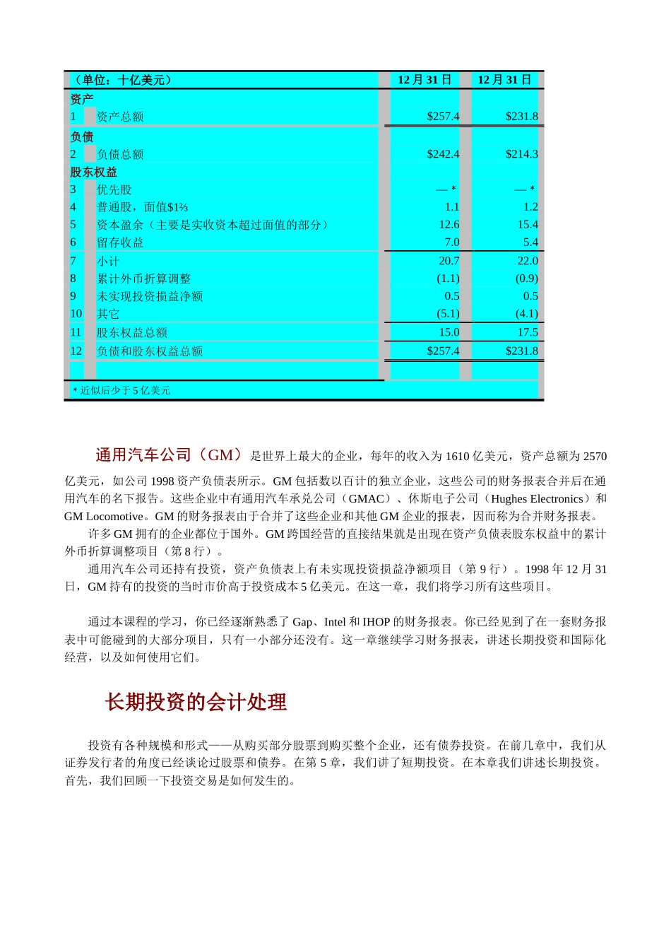 通用汽车公司长期投资和国际化经营的会计处理_第2页
