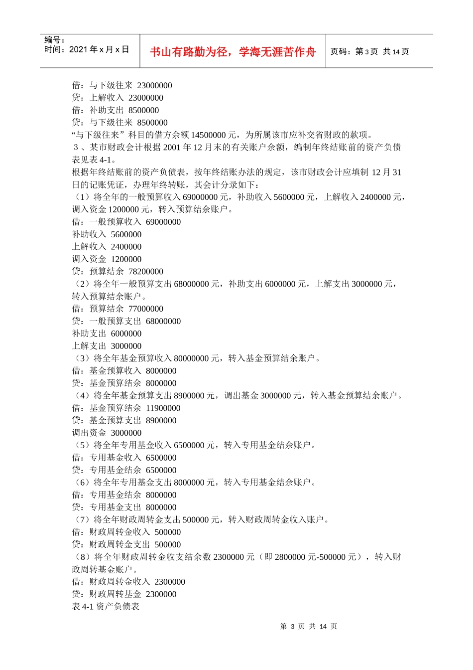 政府与事业单位会计重要试题_第3页