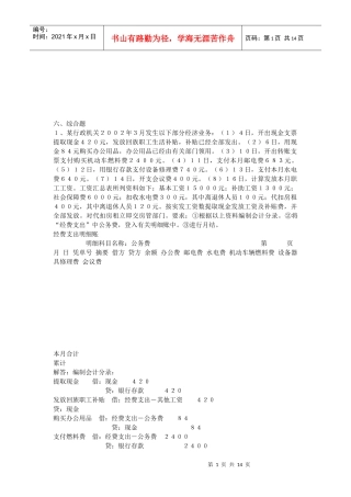 政府与事业单位会计重要试题