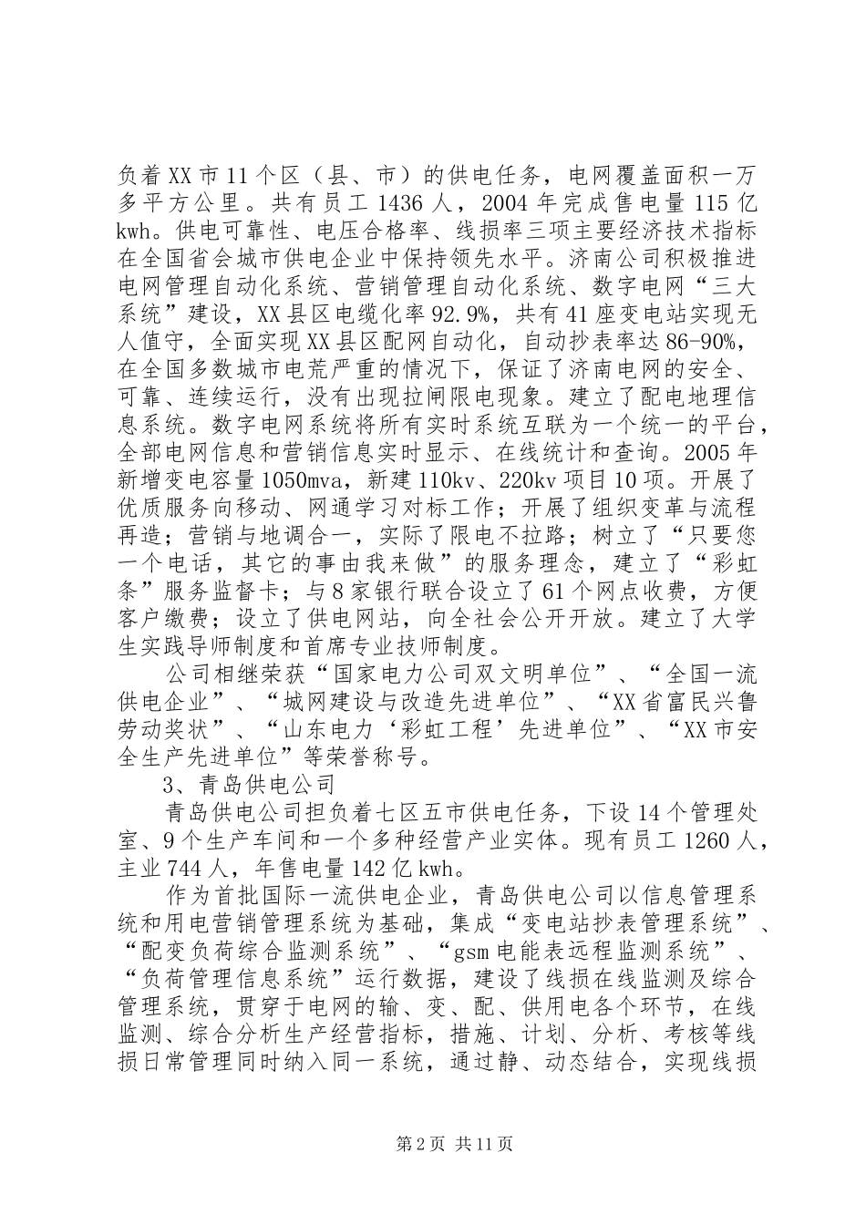 电力公司发展考察报告_第2页