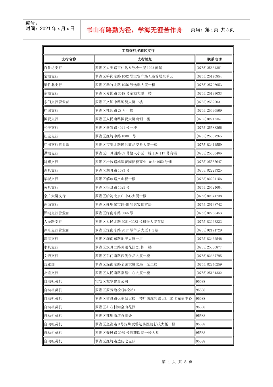 试谈某银行福田区支行_第1页