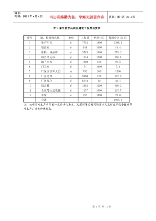 投资估算综合案例答案