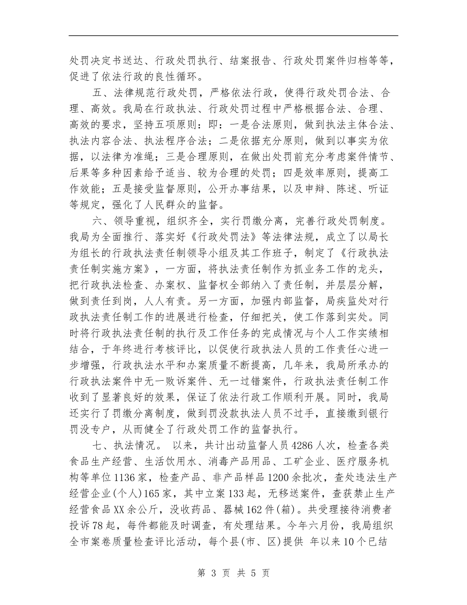 卫生局执法工作小结提纲_第3页