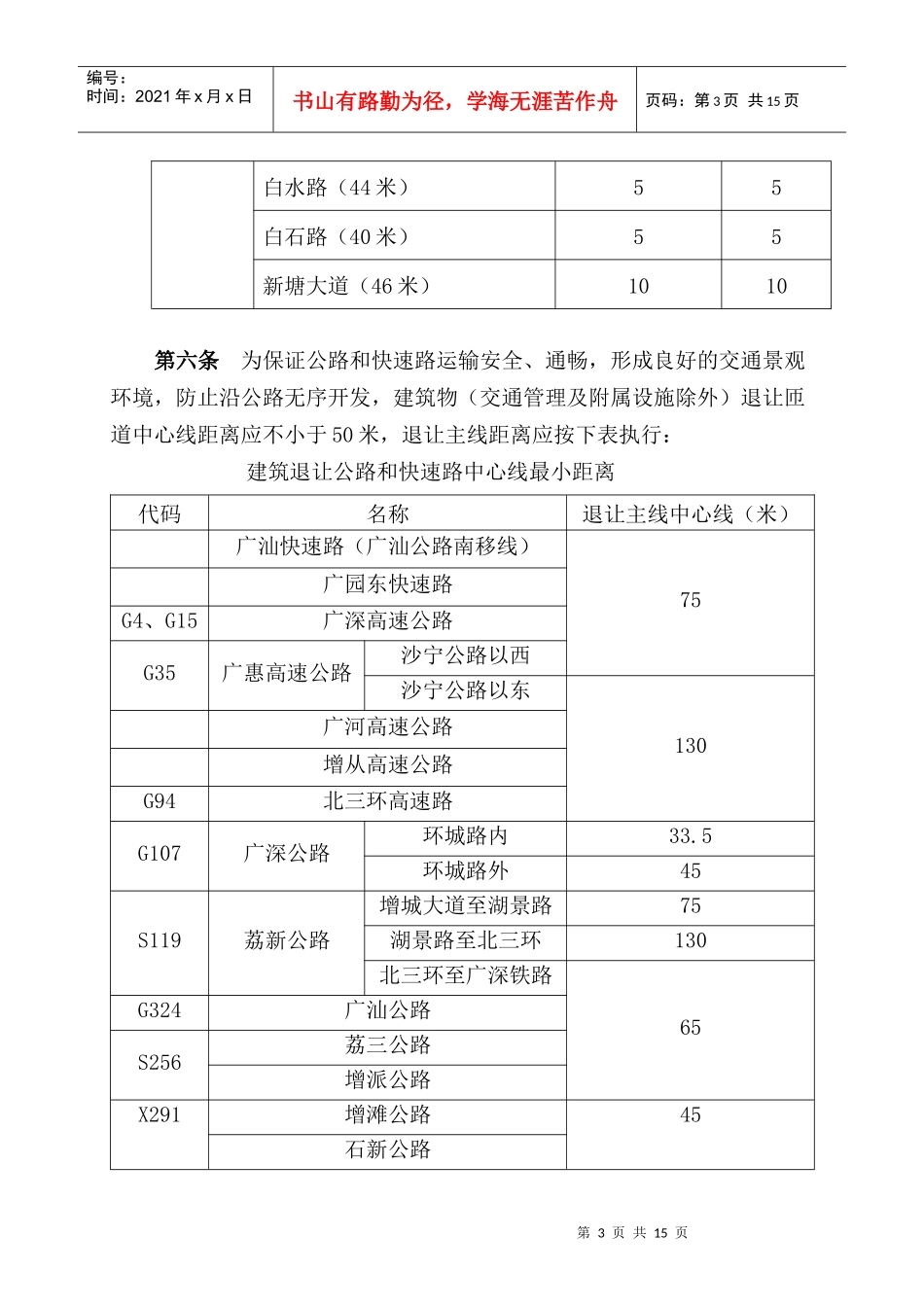 第七条增城市境内公路不准建筑区控制范围_第3页