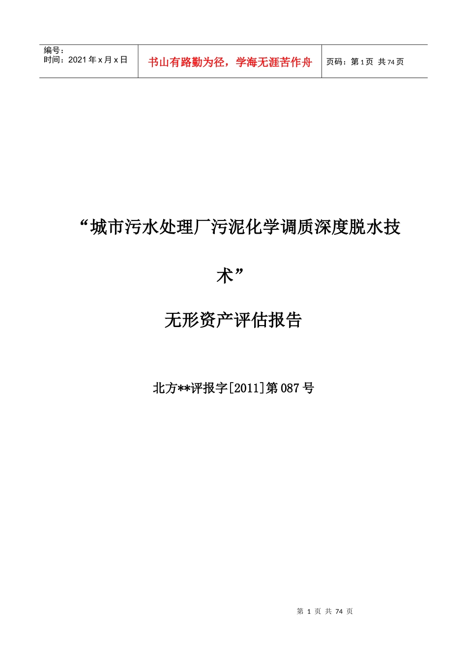 污泥焚烧技术无形资产评估报告_第2页