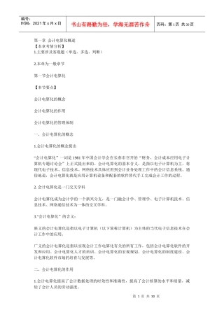 XXXX会计电算化要点