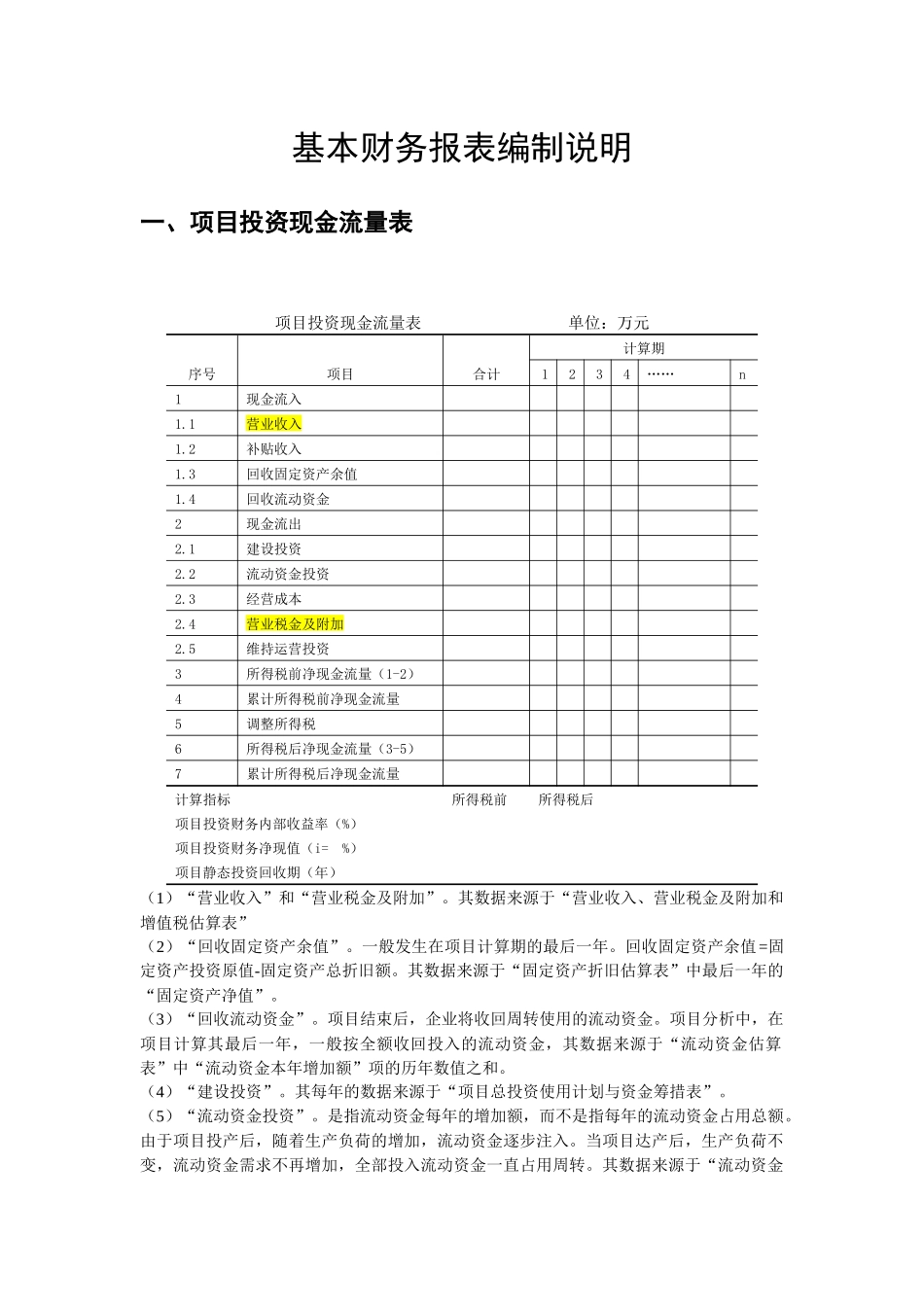 财务基本报表编制说明_第1页