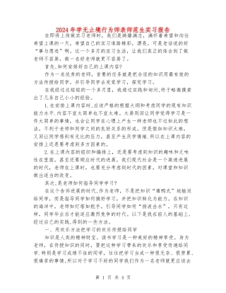 2024年学无止境行为师表师范生实习报告