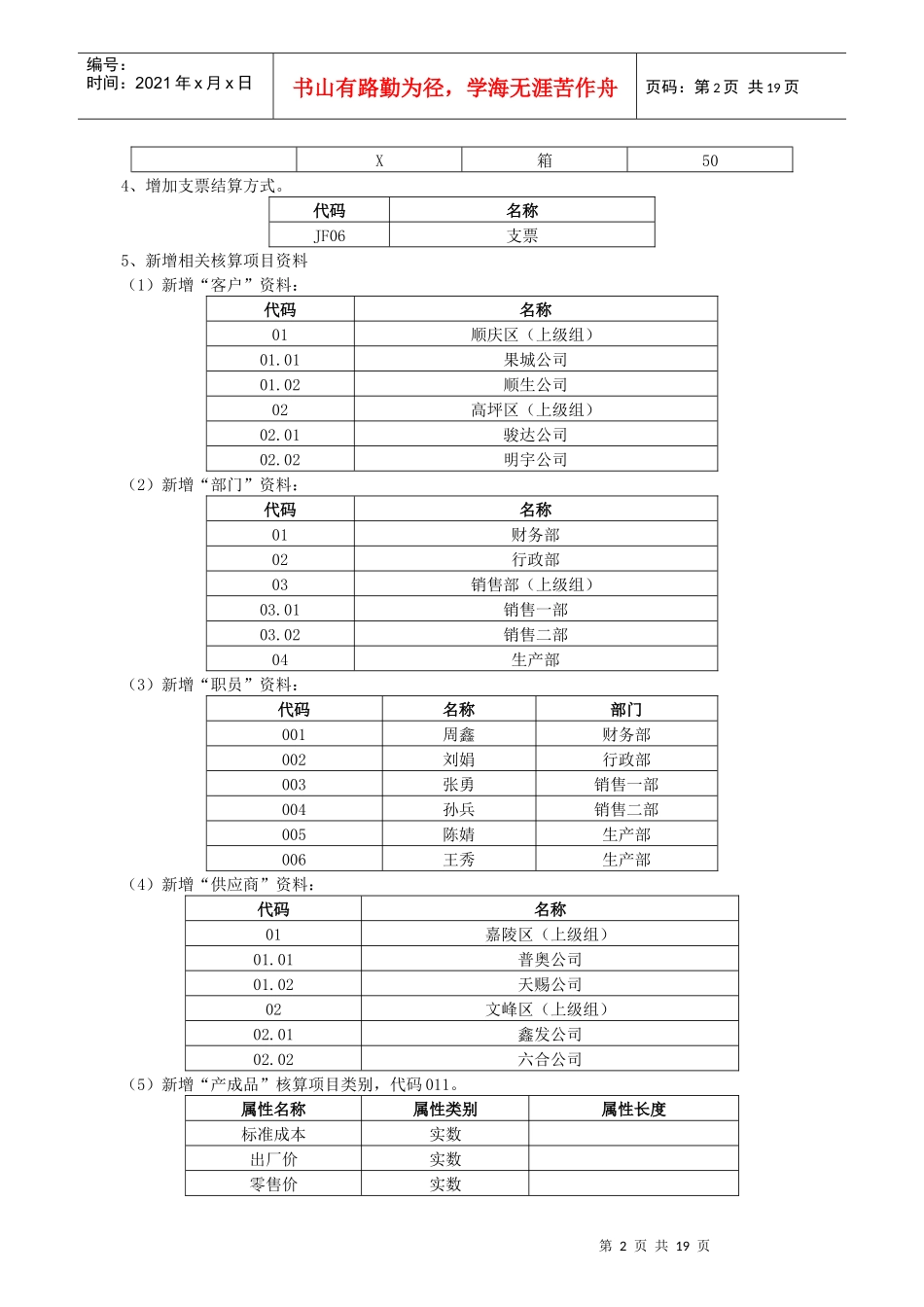 会计电算化实训资料_第2页