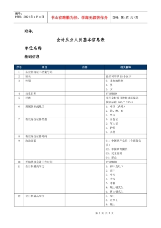 会计人员信息表