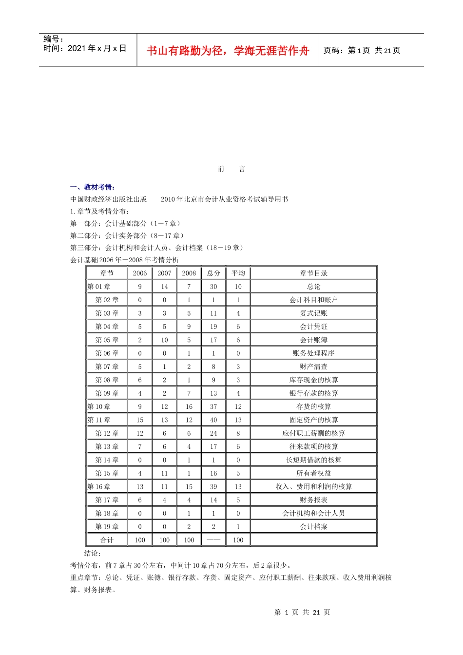 会计从业资格考试之《会计基础》学习讲义_第1页