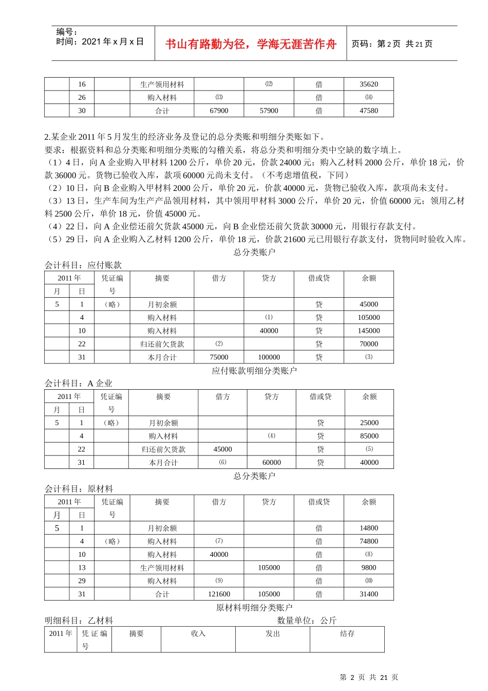 会计从业资格考试基础综合练习_第2页