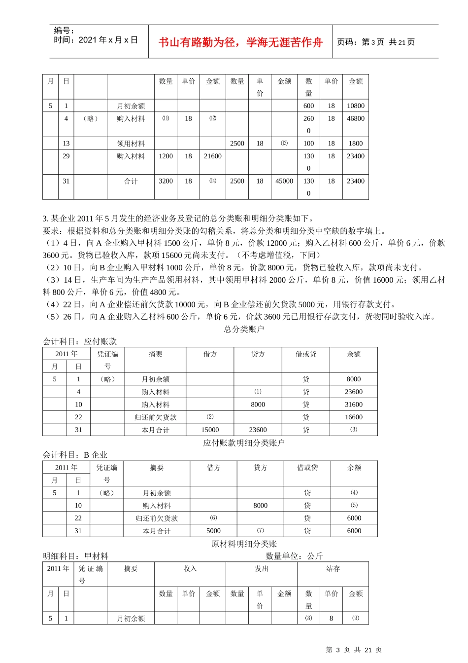 会计从业资格考试基础综合练习_第3页