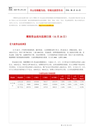 资金流向监测日报1126