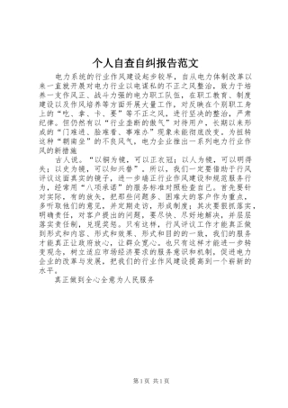 个人自查自纠报告范文